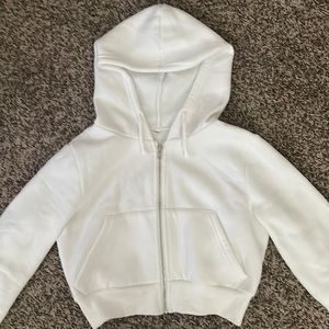 White cropped zip up